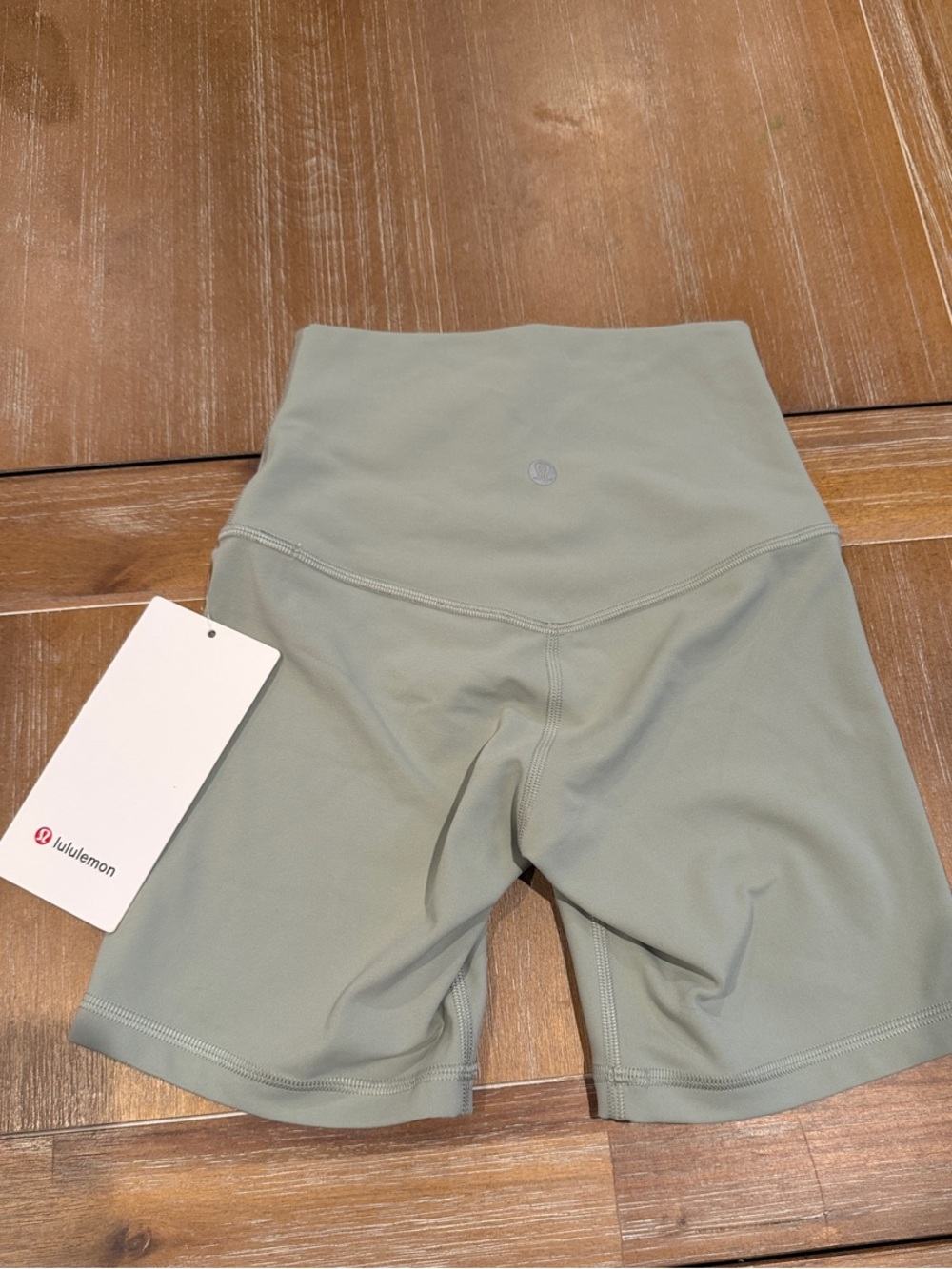 lululemon Align High-Rise 6" Bike Shorts in Fog Green